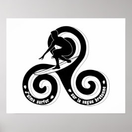 Póster Surfer sur la vague bretonne (version homme)