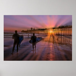 Póster Surfers At Sunset Poster