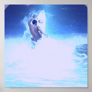 Póster Surfing Big Waves Print