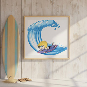 Póster Surfing Boy