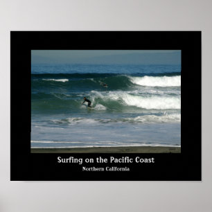Póster Surfing California Coast Design Poster