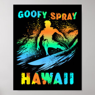 Póster Surfing California Divertido Gráfico de Pie Goofy