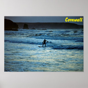 Póster Surfing Cornwall