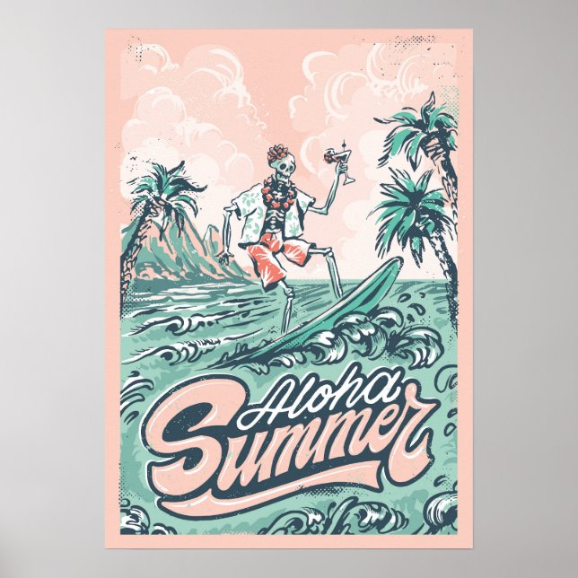 Póster Surfing de Aloha (Frente)