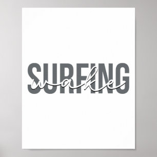 Póster Surfing de estela Wakesurf Surfista de estela Barc