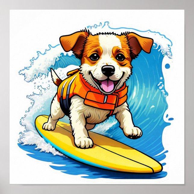 Póster Surfing Dog (Frente)