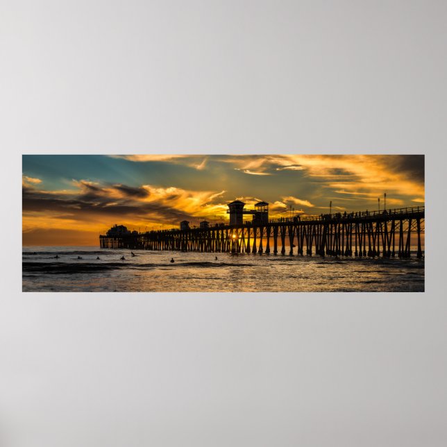 Póster Surfing en el sur de California (Frente)