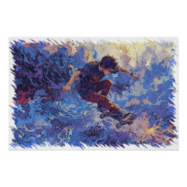 Póster Surfing en monopatín - Monopatín