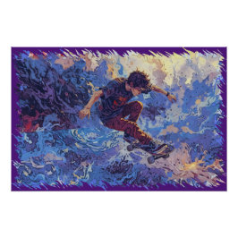 Póster Surfing en monopatín - Monopatín