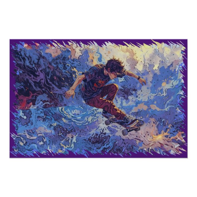 Póster Surfing en monopatín - Monopatín (Anverso)