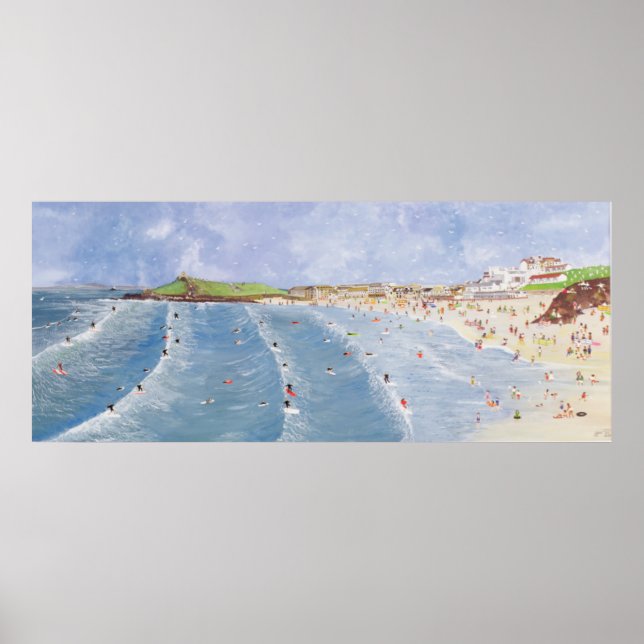 Póster Surfing en Porthmeor (Frente)