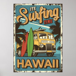 Póster Surfing Hawaii