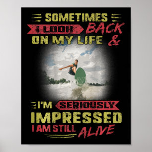 Póster Surfing Me veo genial Estoy vivo Surf vintage olas