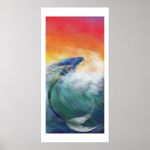Póster Surfing Mermaid Fantasy poster (LARGE)