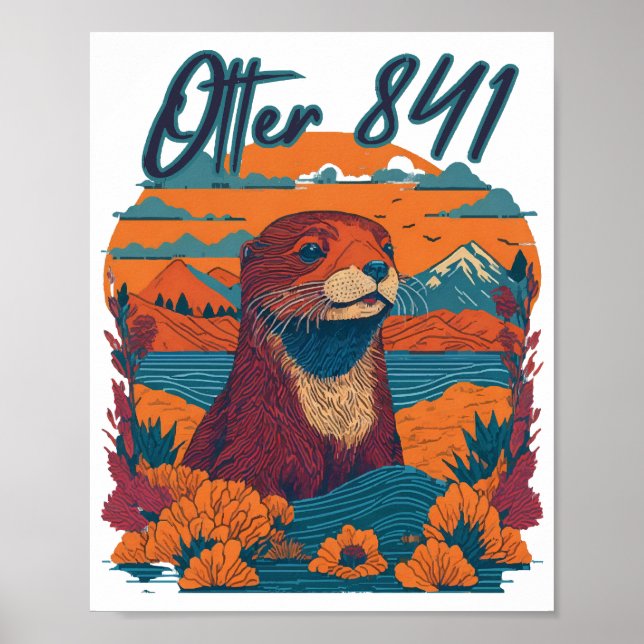 Póster Surfing Otter 841 Otter My Way California Sea Otte (Frente)