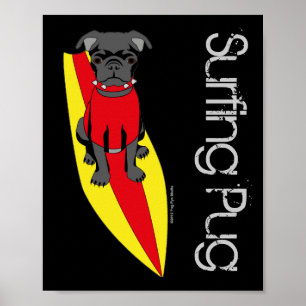 Póster Surfing Pug Poster