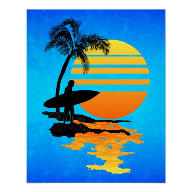 Póster Surfing Sunrise (Anverso)