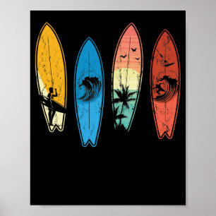 Póster Surfing Surfboard Classic Retro Surfboard