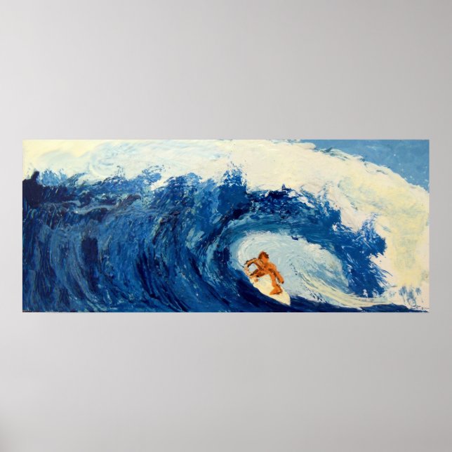 Póster Surfing Surfing Blue Wave Ocean Sea Poster Artwork (Frente)
