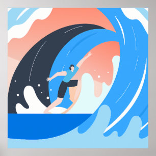 Póster Surfing the Color Wave