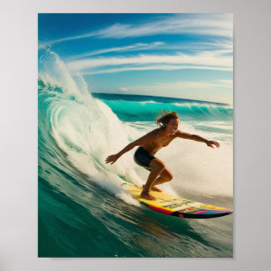 Póster Surfing un mar americano