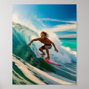 Póster Surfing un mar americano