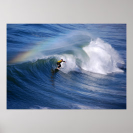 Póster Surfing Under A Rainbow Print