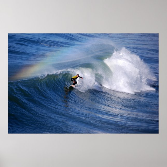 Póster Surfing Under A Rainbow Print (Frente)