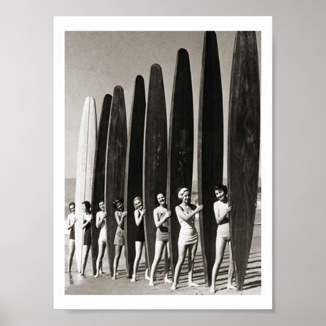 Póster Surfing USA con el Long Board en (Frente)