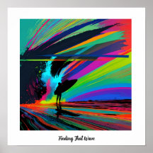 Surfista colorido y abstracto en la playa