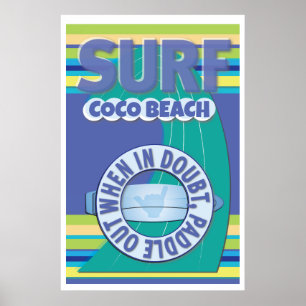 Póster Surfista: cuando hay dudas, remar