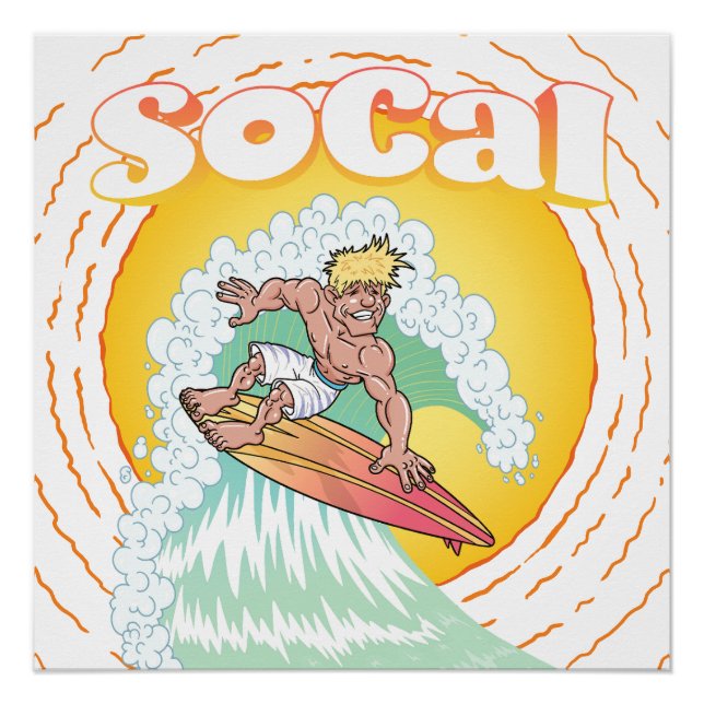 Póster Surfista de SoCal (Anverso)