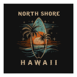 Póster Surfista North Shore Hawái