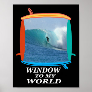 Póster Surfista, Surf, Olas, Océano, Ventana de tablas de