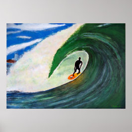 Póster Surfista Surfing Tuberide muro del poster del agua