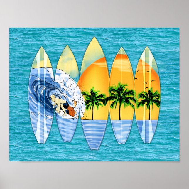 Póster Surfista Y Surf (Frente)