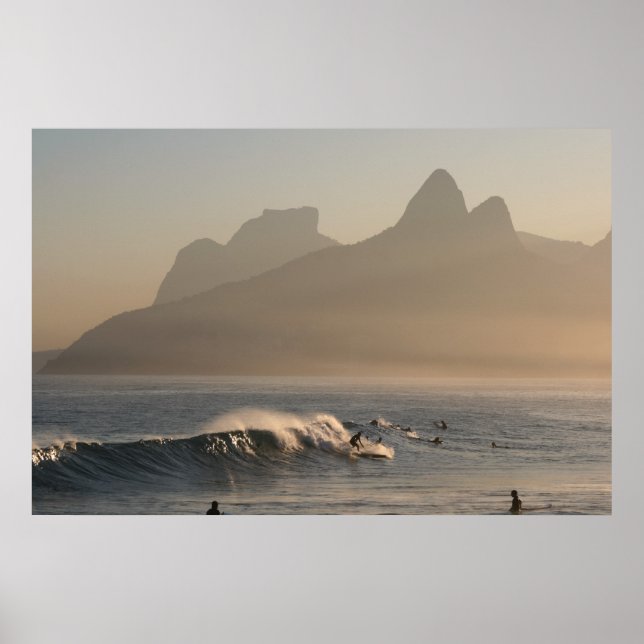 Póster "Surfistas en Arpoador, Río de Janeiro" gran poste (Frente)