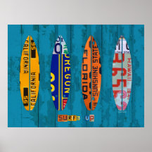 Surf's Up License Plate Art