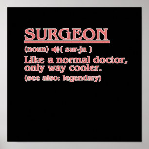 Póster Surgeon Definition Surgery Medical Doctor Neurolog