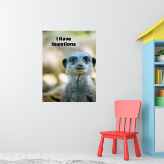 Póster Suricata Divertida Tengo Preguntas Humor Animal