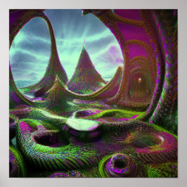 Póster Surreal Alien World Psychedelic Lucid Dream