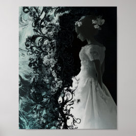 Póster Surreal Dark Bride Wall Art  Gothic Fantasy Poster
