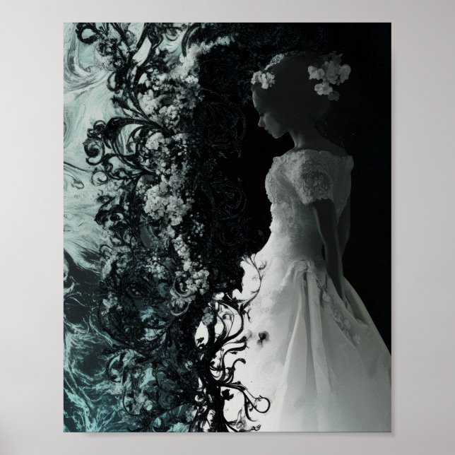 Póster Surreal Dark Bride Wall Art  Gothic Fantasy Poster (Frente)