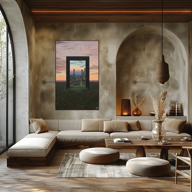 Póster Surreal Dreamlike Gateway to City in Fields (Subido por el creador)