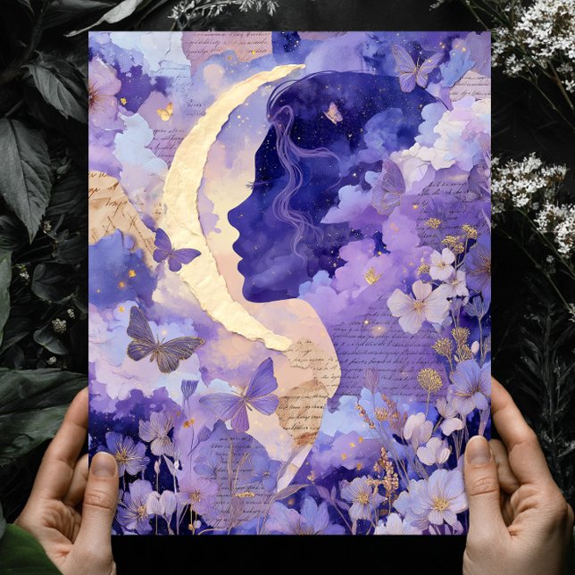 Póster Surreal Fantasy Moon Celestial Night Sky Wall Art (Subido por el creador)