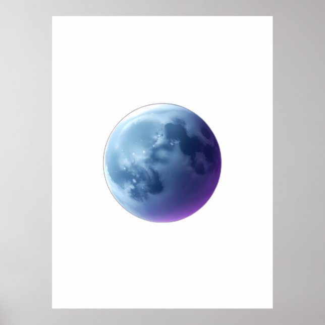 Póster Surreal Full Moon with Colorful Cloud Patterns (Frente)