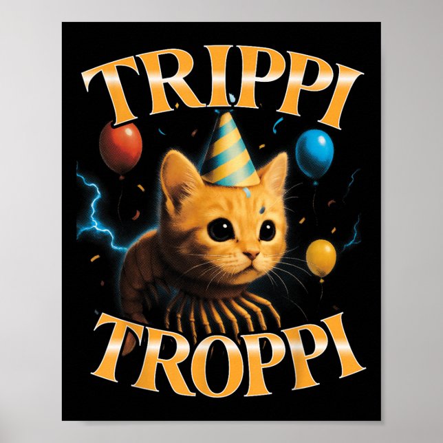 Póster Surreal Italian Brainrot Meme Trippi Troppi Funny  (Frente)