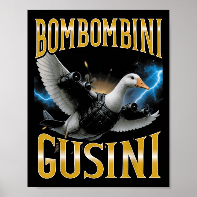 Póster Surreal italiano Brainrot Meme Bombombini Gusini F (Frente)