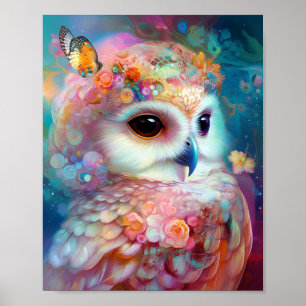 Póster Surreal Owl Fantasy Art