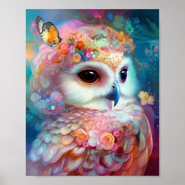 Póster Surreal Owl Fantasy Art (Frente)